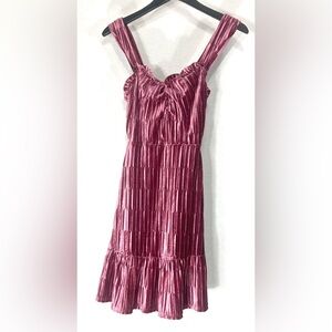 Betsey Johnson Velvet Midi Dress in Deep Pink